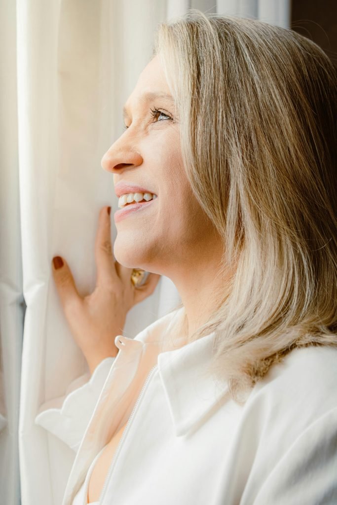 Woman in her 40s feeling healthy and energized