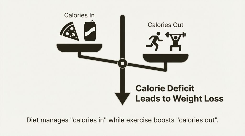 Calorie deficit balance - calories in vs calories out