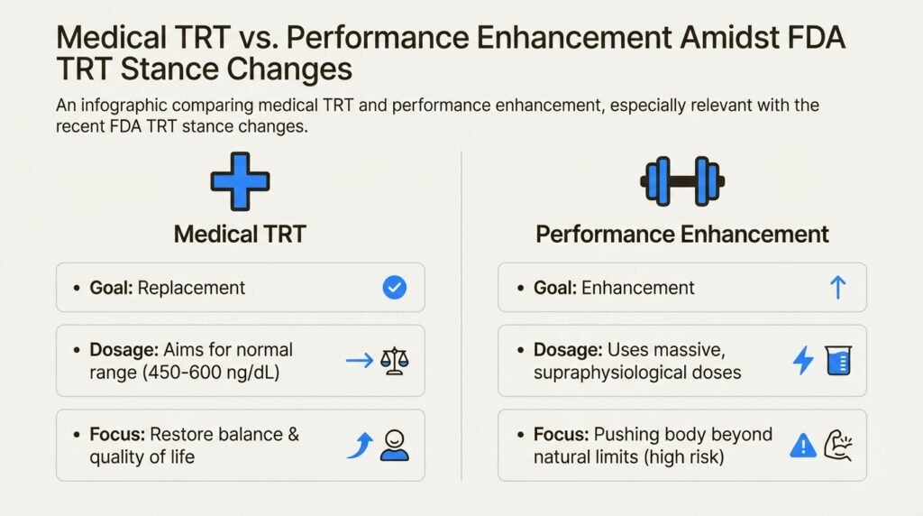 Medical TRT vs performance enhancement comparison