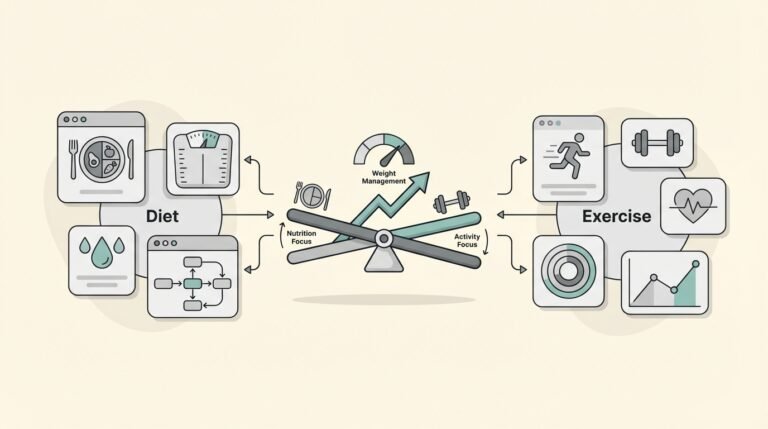 Diet vs exercise for weight loss comparison