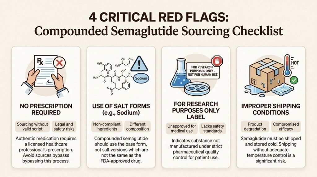 Checklist to identify and avoid dangerous or illegitimate sources of compounded semaglutide