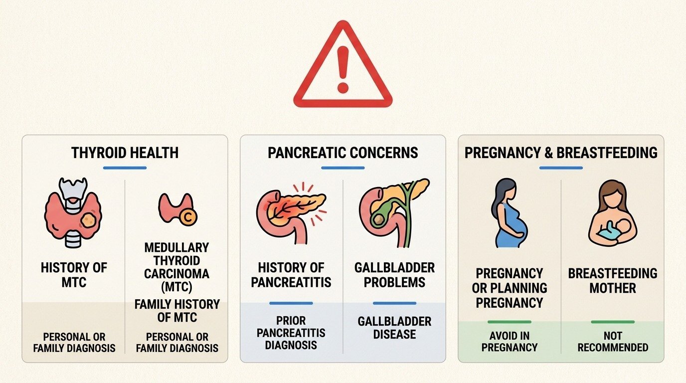 List of medical conditions that disqualify patients from safely taking semaglutide for weight loss