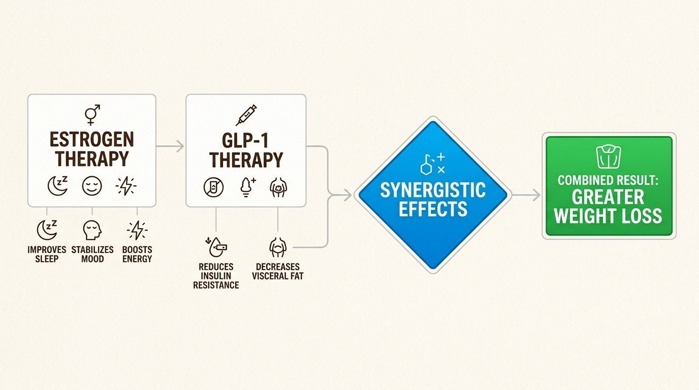 How combining estrogen therapy and GLP-1 medications creates synergy for greater weight loss in menopause