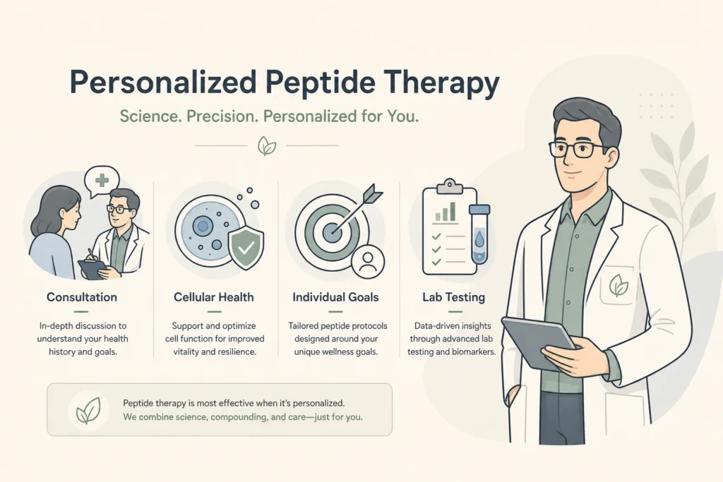 Supporting illustration for How Long Does Peptide Therapy Take to Work? Realistic Timelines by Goal in a modern medical wellness setting