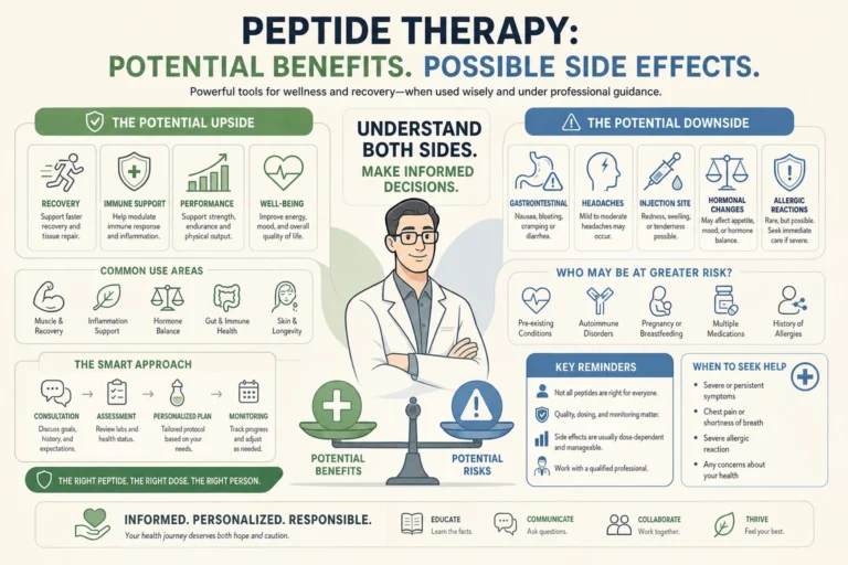 Illustration of What Are the Side Effects of Peptide Therapy? An Honest Look in a modern medical wellness setting