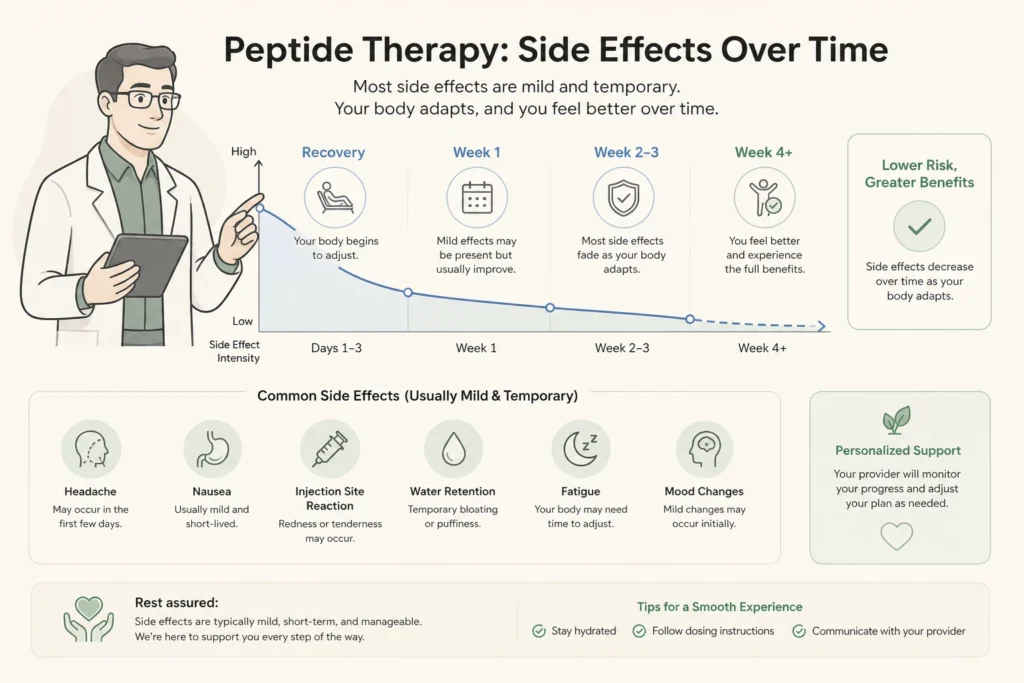 Supporting illustration for What Are the Side Effects of Peptide Therapy? An Honest Look in a modern medical wellness setting