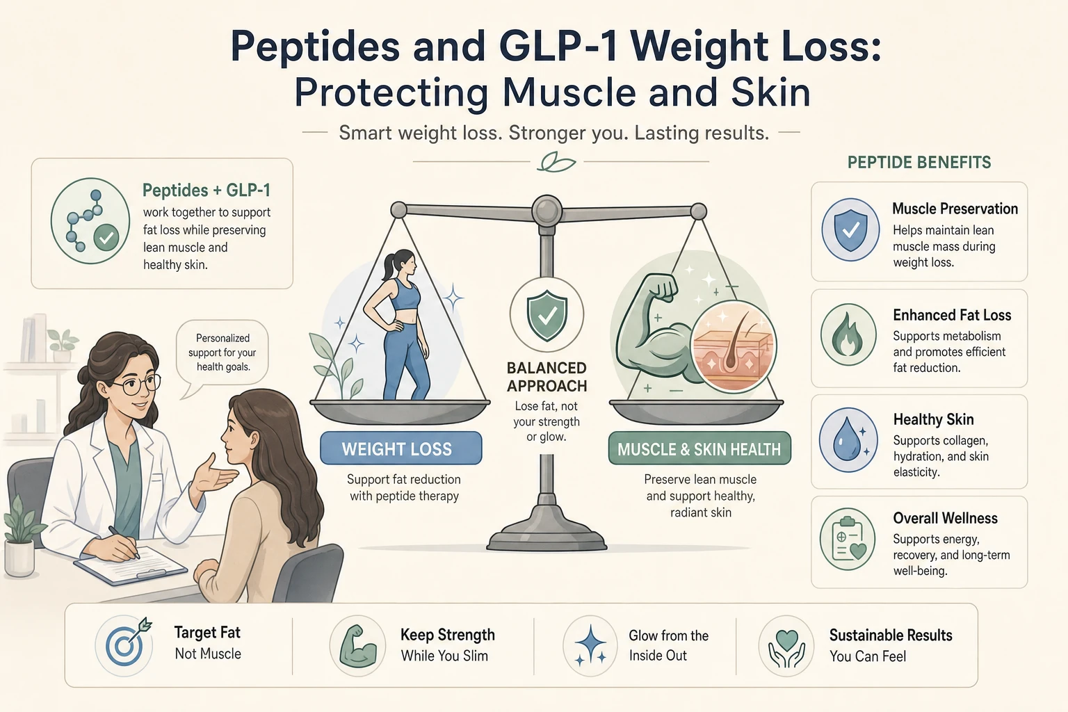 Peptides and GLP-1 Weight Loss: Protecting Muscle and Skin