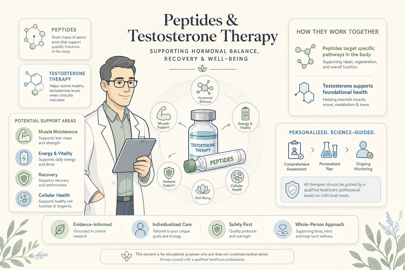 Peptides and Testosterone Therapy: How They Work Together for Men’s Health