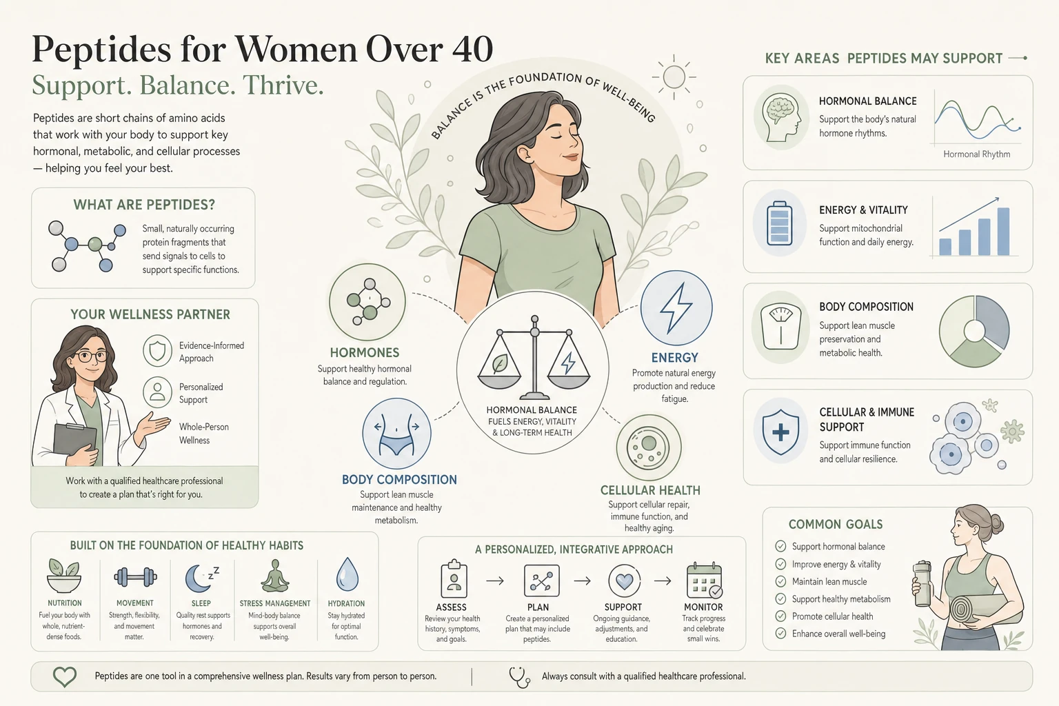 Peptides for Women Over 40: A Guide to Hormones, Energy, and Body Composition