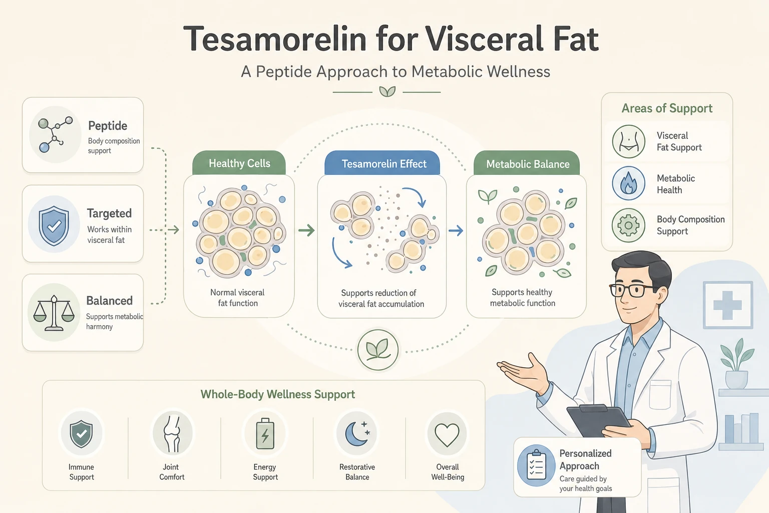 Tesamorelin for Visceral Fat: A Closer Look at Body Composition Peptides