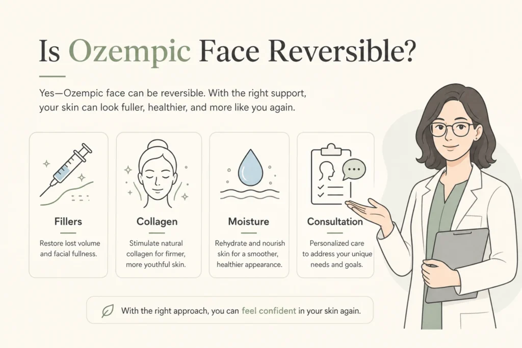 Supporting illustration for Is Ozempic Face Reversible? What Fillers and Collagen Can and Cannot Do in a modern medical wellness setting