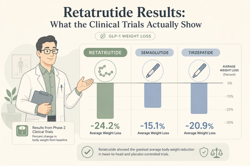 Supporting illustration for Retatrutide Results: What the Clinical Trials Actually Show in a modern medical wellness setting