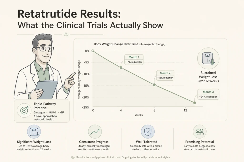 Supporting illustration for Retatrutide Results: What the Clinical Trials Actually Show in a modern medical wellness setting