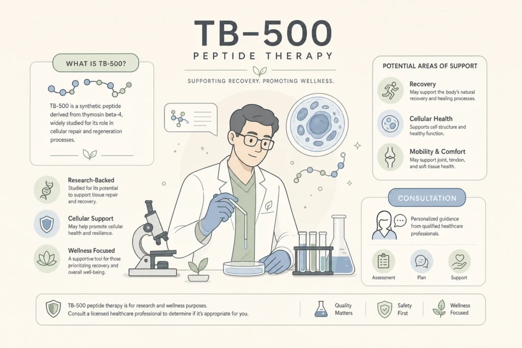 TB-500 peptide therapy consultation at Body Works in Franklin, TN