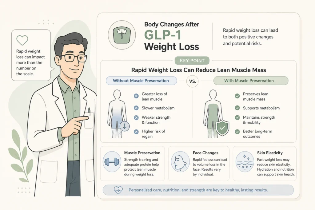 Supporting illustration for Body Changes After GLP-1 Weight Loss: The Complete Guide in a modern medical wellness setting