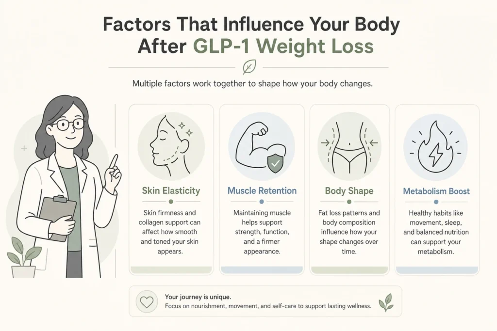 Supporting illustration for Body Changes After GLP-1 Weight Loss: The Complete Guide in a modern medical wellness setting