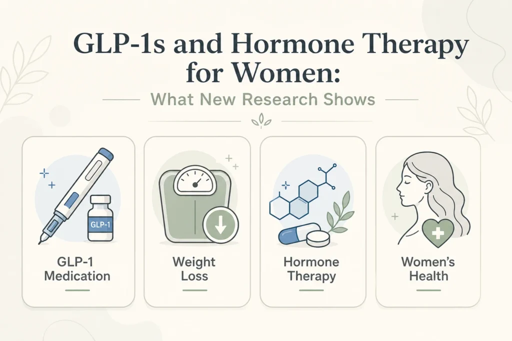 Supporting illustration for GLP-1s and Hormone Therapy for Women: What New Research Shows in a modern medical wellness setting