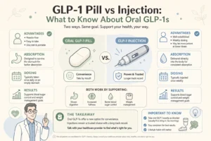 Illustration of GLP-1 Pill vs Injection: What to Know About Oral GLP-1s in a modern medical wellness setting