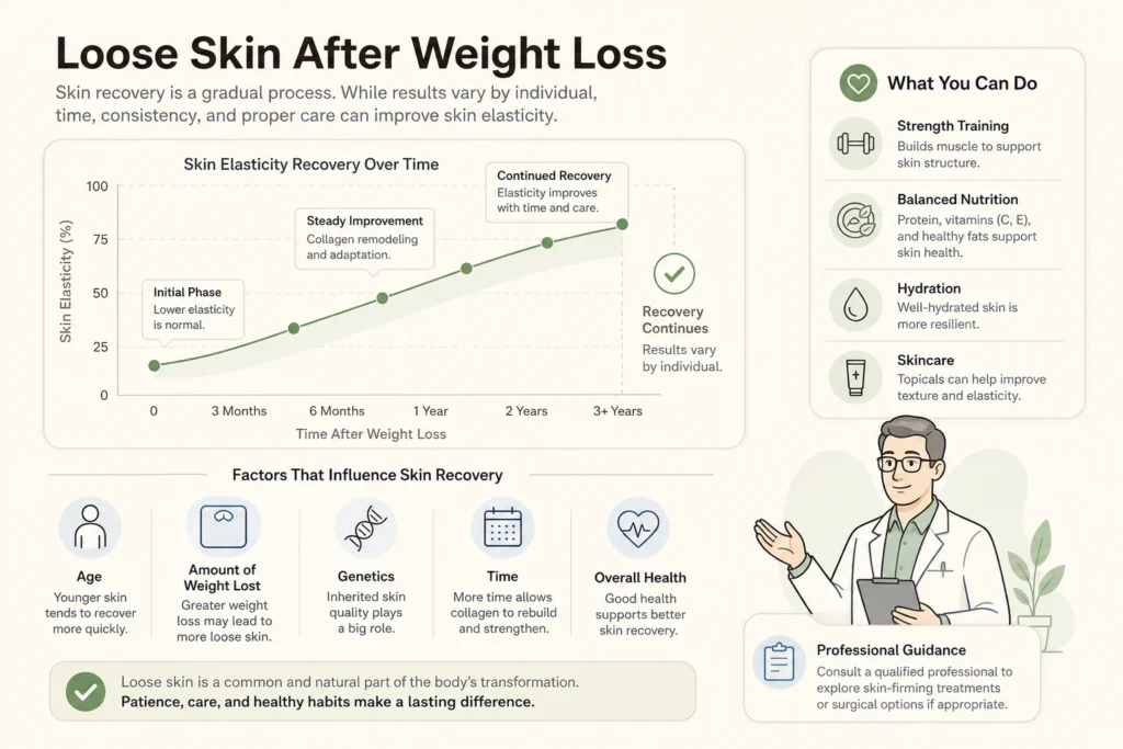 Supporting illustration for Loose Skin After Weight Loss: Causes, Prevention, and Treatment in a modern medical wellness setting