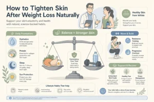 Illustration of How to Tighten Skin After Weight Loss Naturally (and When You Need More) in a modern medical wellness setting
