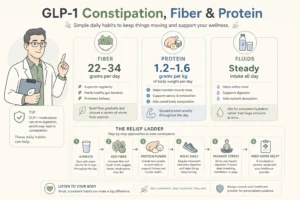 Illustration of GLP-1 Constipation, Fiber and Protein: What Nobody Tells You in a modern medical wellness setting