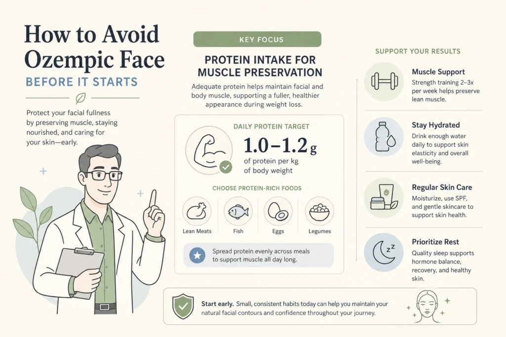 Supporting illustration for How to Avoid Ozempic Face Before It Starts in a modern medical wellness setting
