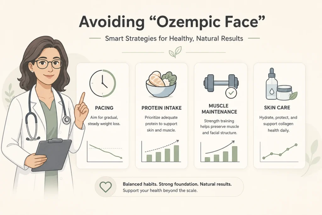 Supporting illustration for How to Avoid Ozempic Face Before It Starts in a modern medical wellness setting