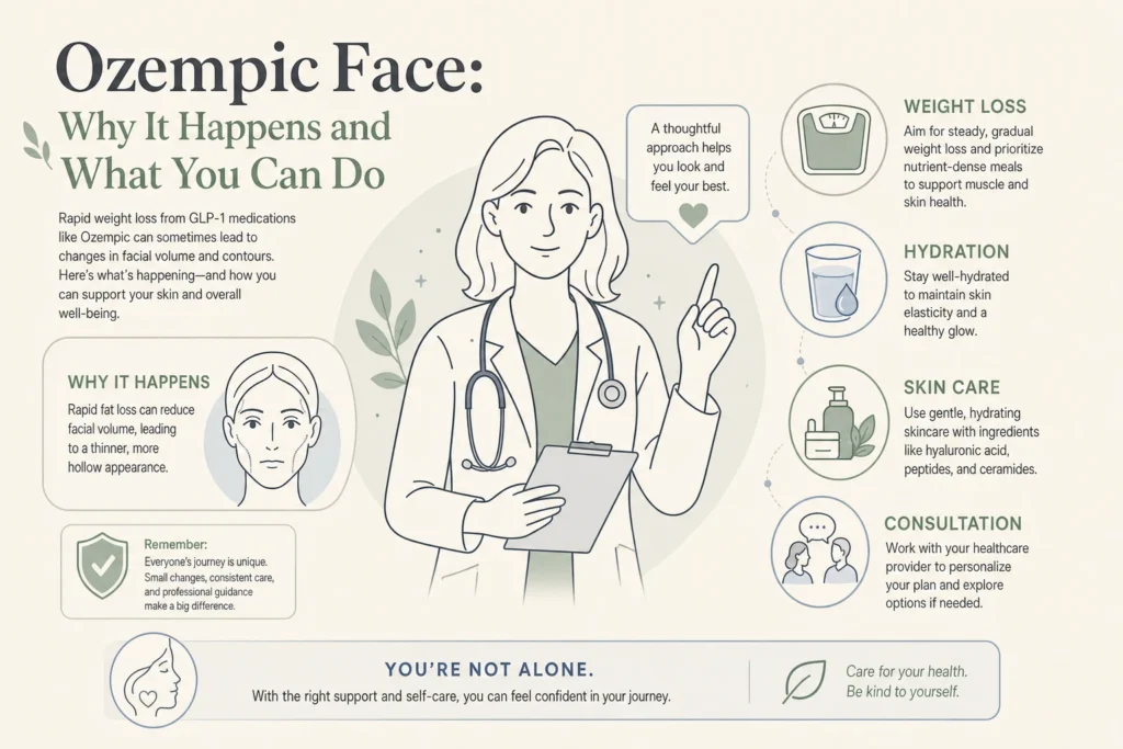 Illustration of Ozempic Face: Why It Happens and What You Can Do in a modern medical wellness setting