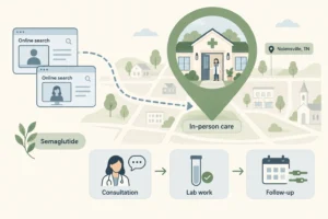Illustration of Semaglutide in Nolensville, TN: Availability and How to Start in a modern medical wellness setting