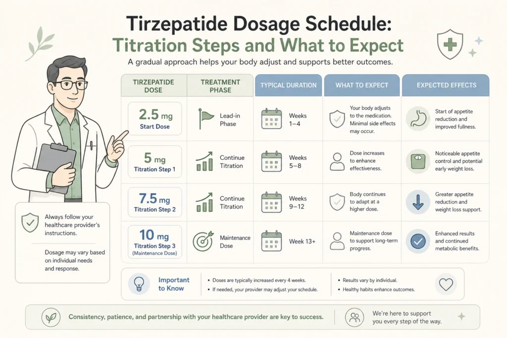 Supporting illustration for Tirzepatide Dosage Schedule: Titration Steps and What to Expect in a modern medical wellness setting
