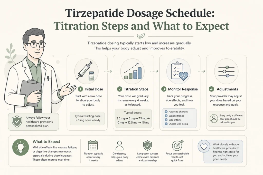 Supporting illustration for Tirzepatide Dosage Schedule: Titration Steps and What to Expect in a modern medical wellness setting