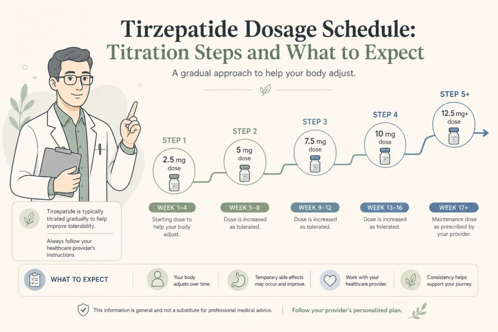 Supporting illustration for Tirzepatide Dosage Schedule: Titration Steps and What to Expect in a modern medical wellness setting