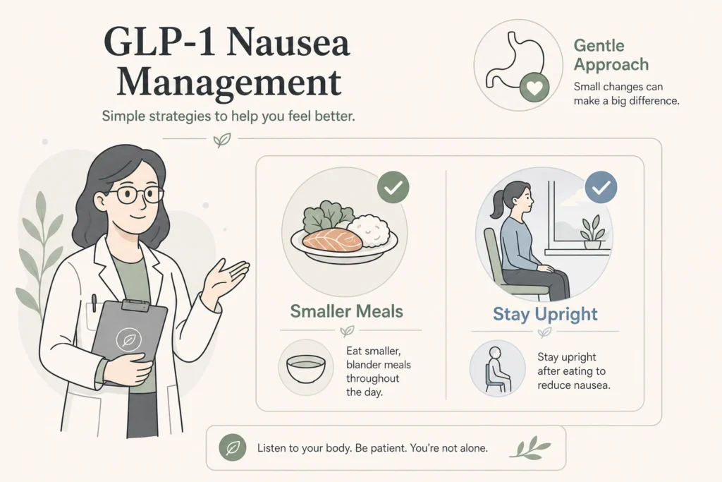 Supporting illustration for GLP-1 Nausea and Stomach Issues: What Actually Helps in a modern medical wellness setting